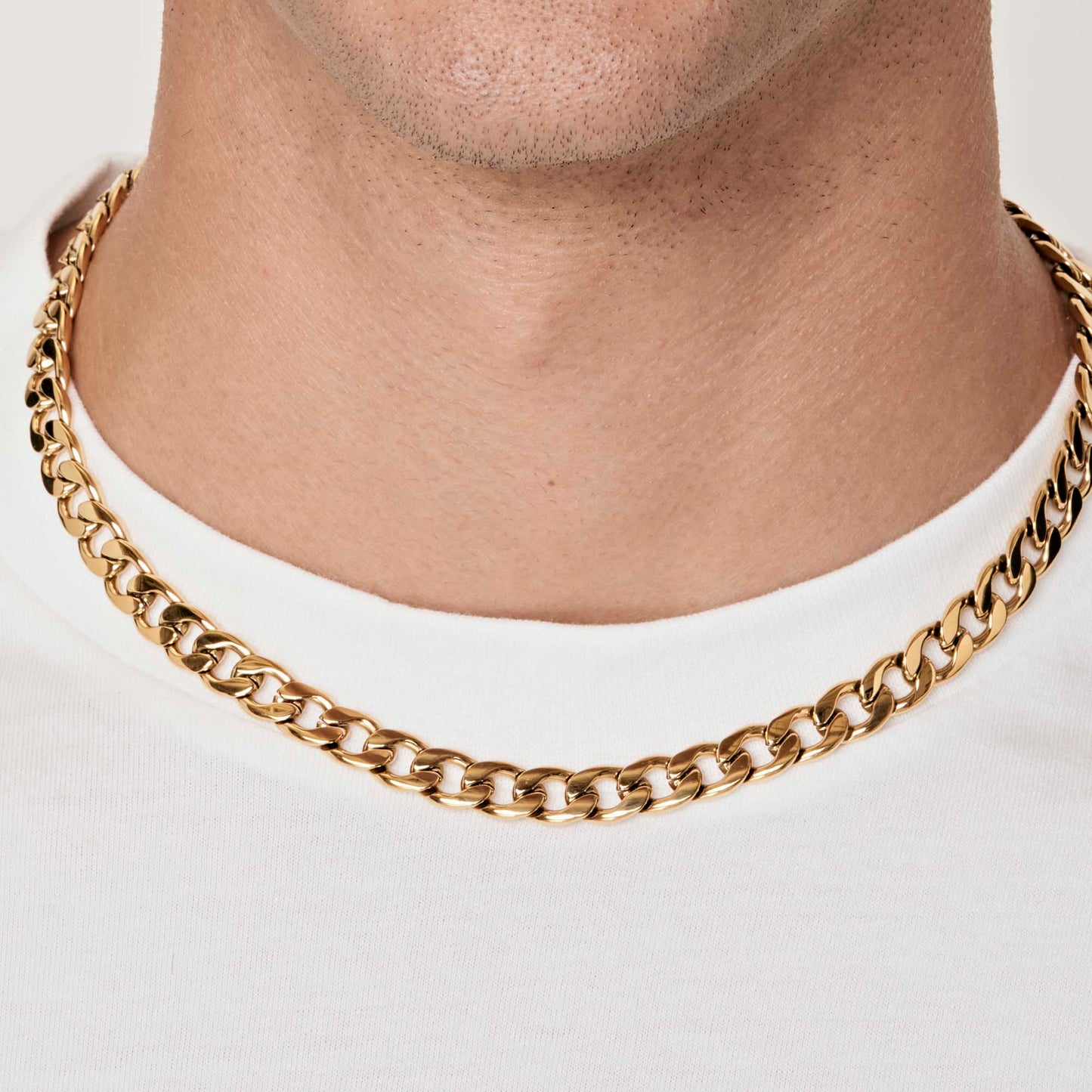 COLLAR DE ACERO PARA HOMBRES CON ESLABONES DE 9 MM