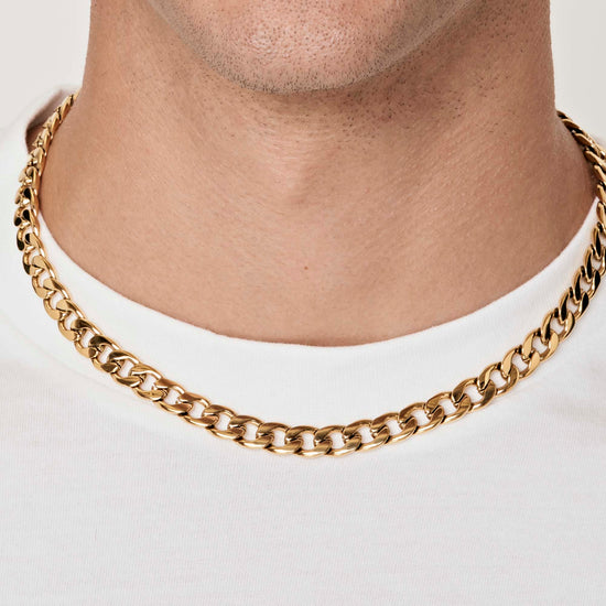 COLLAR DE ACERO PARA HOMBRES CON ESLABONES DE 9 MM