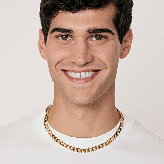 COLLAR DE ACERO PARA HOMBRES CON ESLABONES DE 9 MM