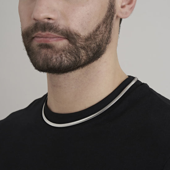 COLLAR DE ACERO SERPIENTE HOMBRE