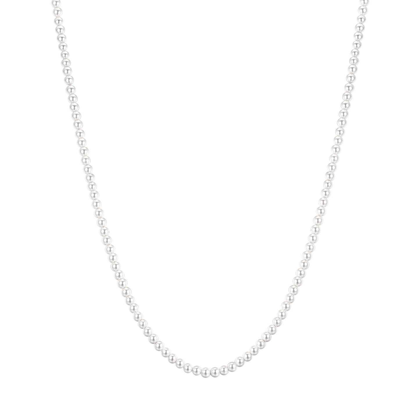 COLLAR DE HOMBRE DE ACERO CON PERLAS BLANCAS