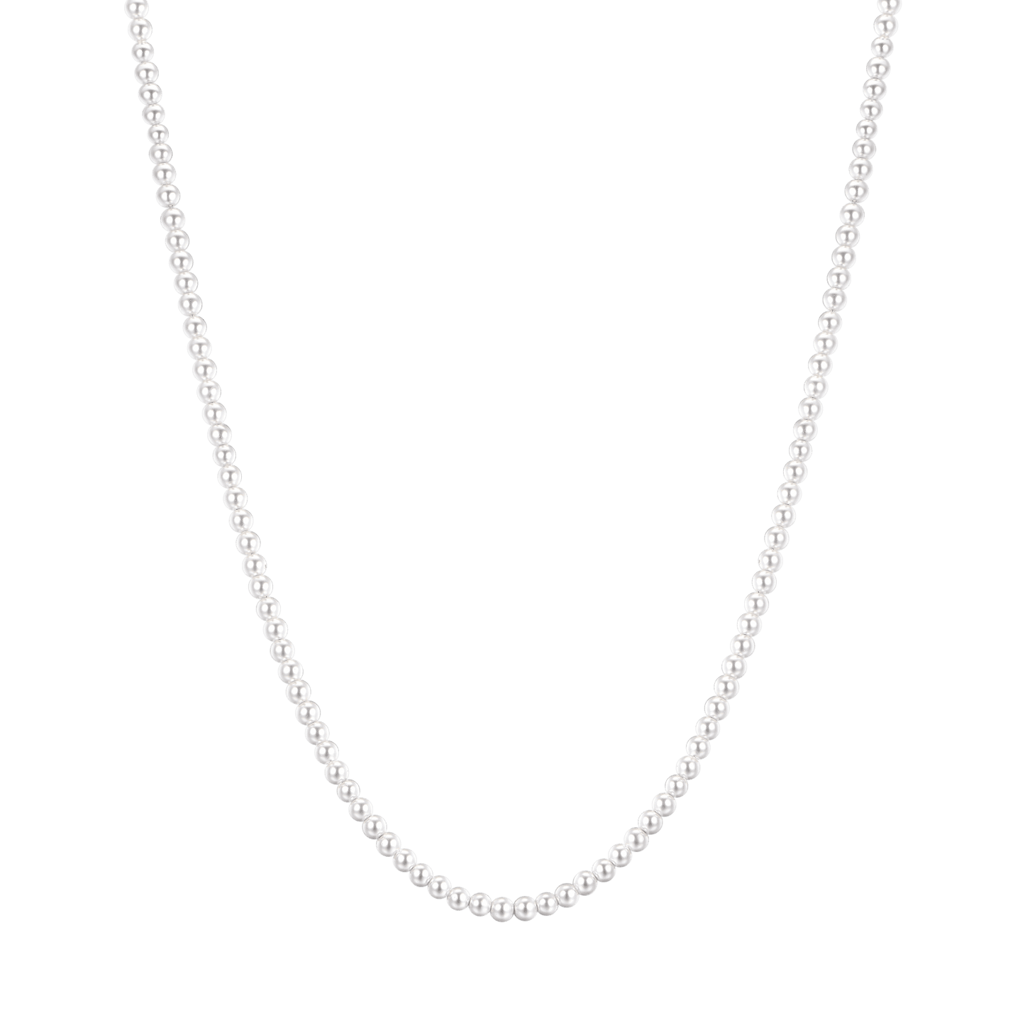 COLLAR DE HOMBRE DE ACERO CON PERLAS BLANCAS