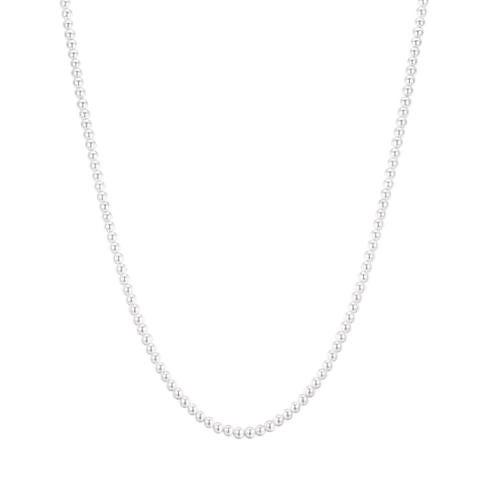 COLLAR DE HOMBRE DE ACERO CON PERLAS BLANCAS