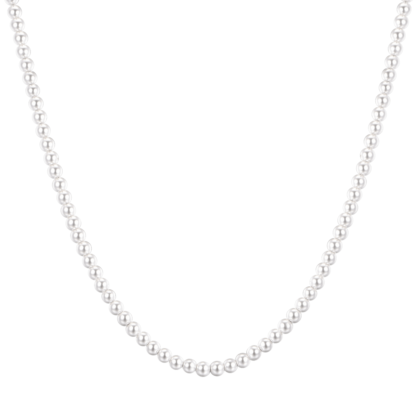 COLLAR DE HOMBRE DE ACERO CON PERLAS BLANCAS