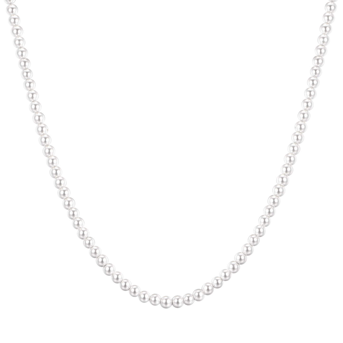 COLLAR DE HOMBRE DE ACERO CON PERLAS BLANCAS