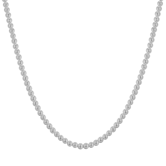 COLLAR DE HOMBRE DE ACERO CON PERLAS GRISES