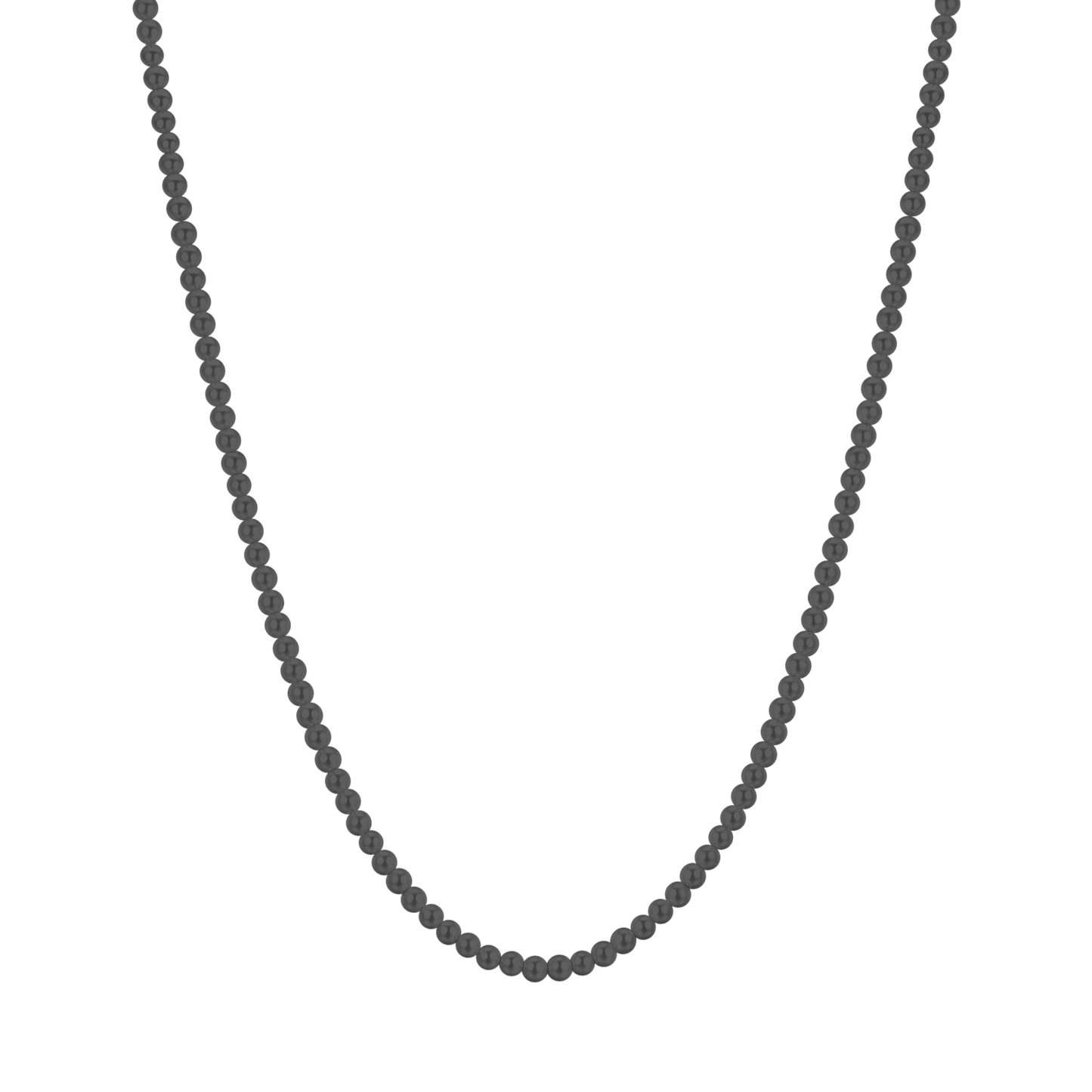 COLLAR DE HOMBRE DE ACERO CON PERLAS NEGRAS