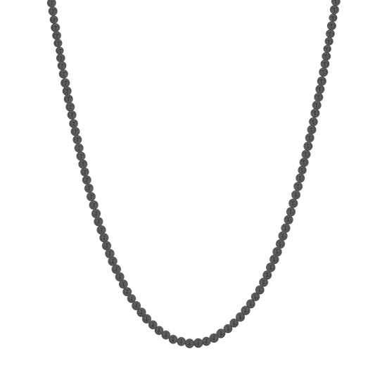 COLLAR DE HOMBRE DE ACERO CON PERLAS NEGRAS