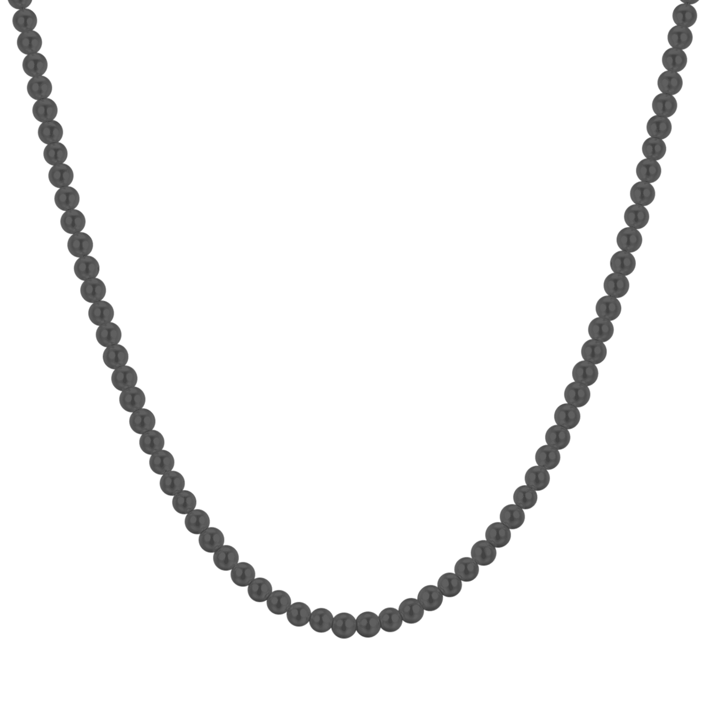 COLLAR DE HOMBRE DE ACERO CON PERLAS NEGRAS