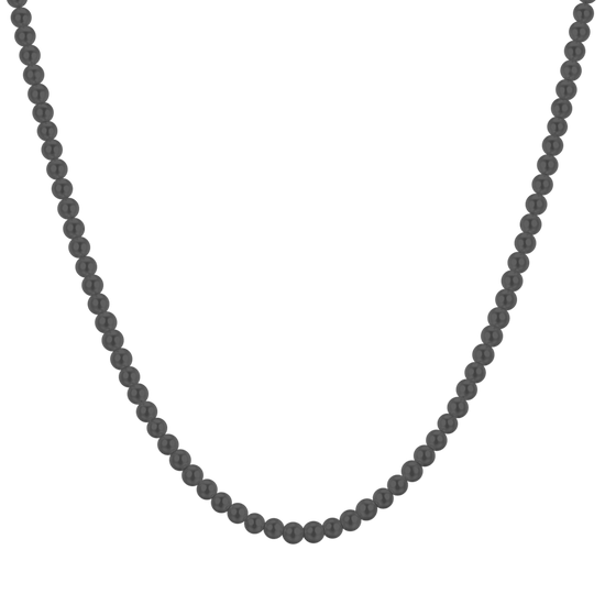 COLLAR DE HOMBRE DE ACERO CON PERLAS NEGRAS