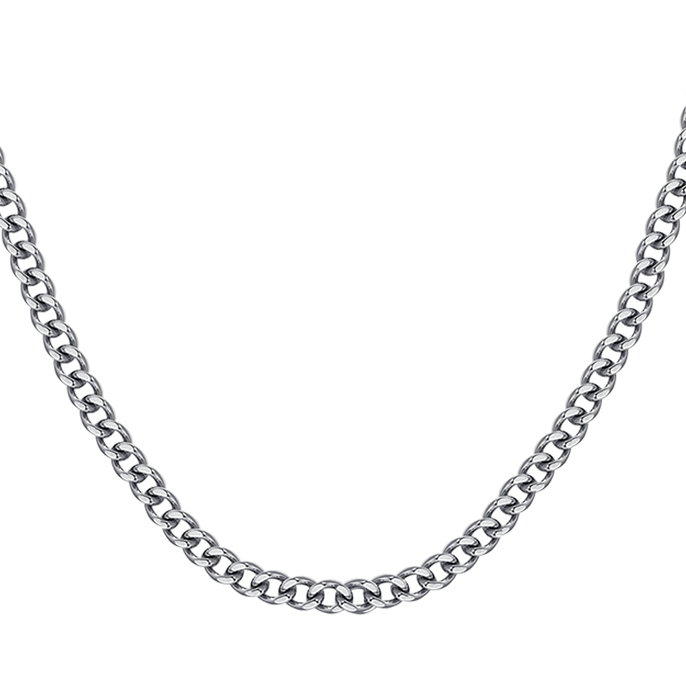 COLLAR ELEMENTO DE ACERO PARA HOMBRE CON CRISTALES NEGROS
