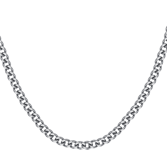 COLLAR ELEMENTO DE ACERO PARA HOMBRE CON CRISTALES NEGROS