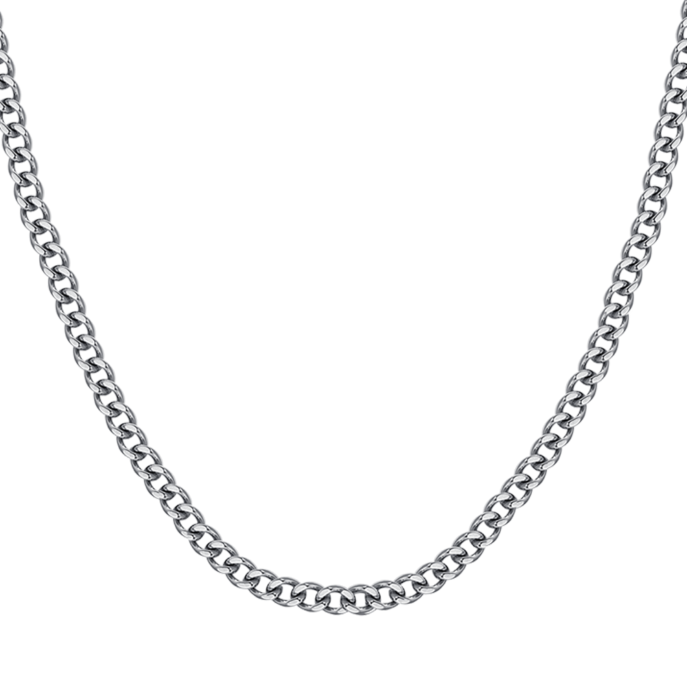 COLLAR ELEMENTO DE ACERO PARA HOMBRE CON CRISTALES BLANCOS