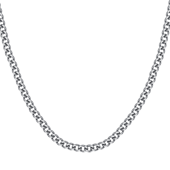 COLLAR ELEMENTO DE ACERO PARA HOMBRE CON CRISTALES BLANCOS