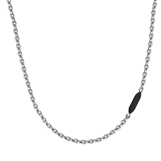 COLLAR DE HOMBRE DE ACERO CON ELEMENTO IP NEGRO
