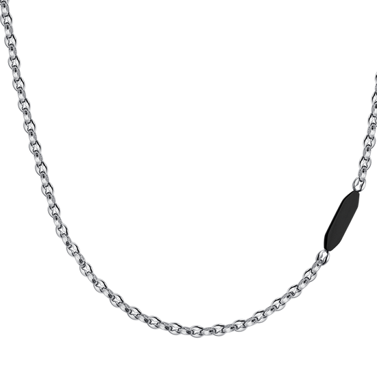 COLLAR DE HOMBRE DE ACERO CON ELEMENTO IP NEGRO