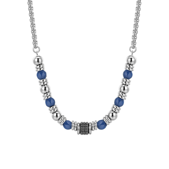 COLLANA UOMO IN ACCIAIO SODALITE BLU Luca Barra