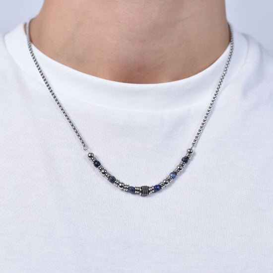 COLLAR ACERO SODALITA HOMBRE AZUL
