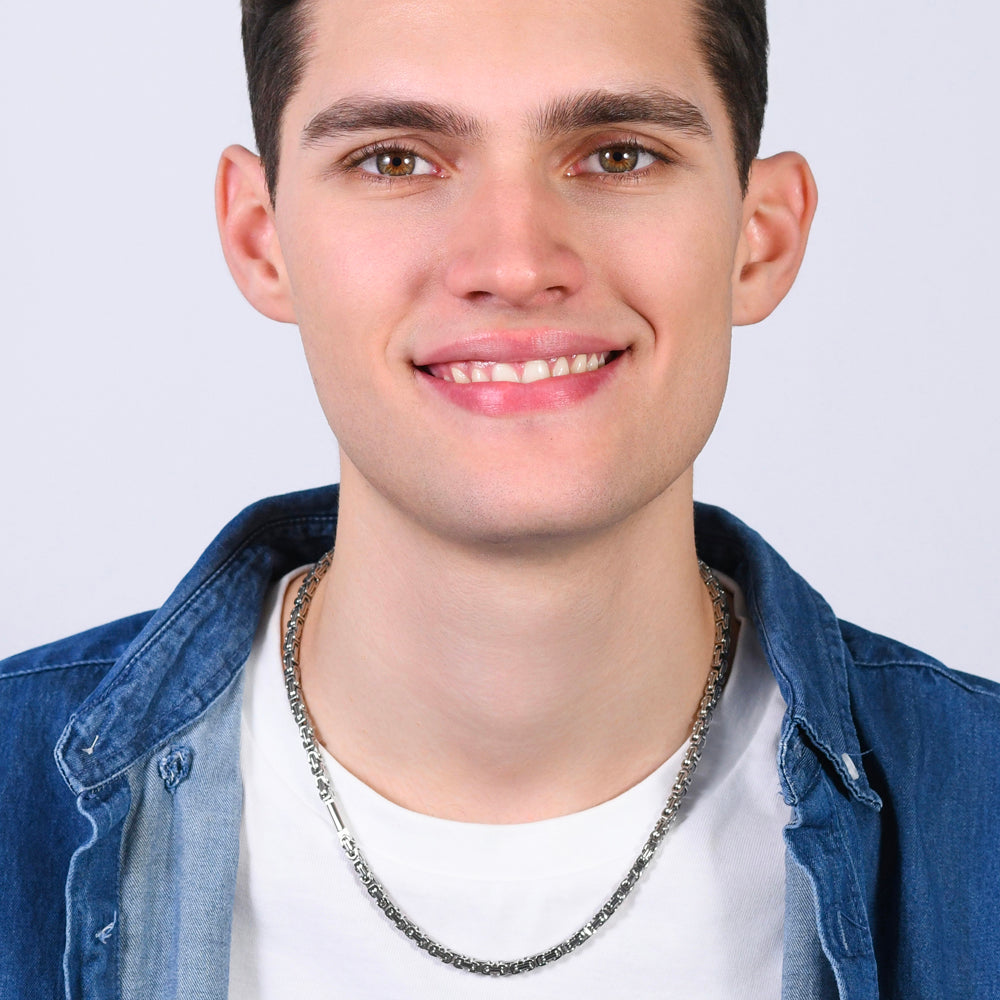 COLLAR DE ACERO PARA HOMBRES CON ELEMENTO