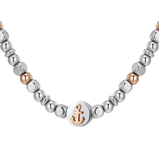 ANCLA DE ACERO IP COLLAR DE ORO ROSA