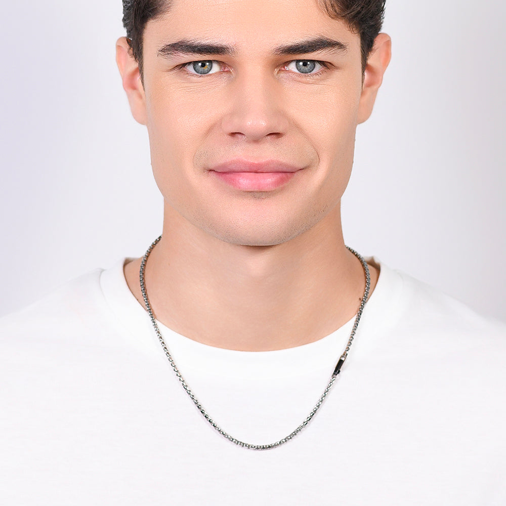 COLLAR DE HOMBRE ELEMENTO DE ACERO IP NEGRO