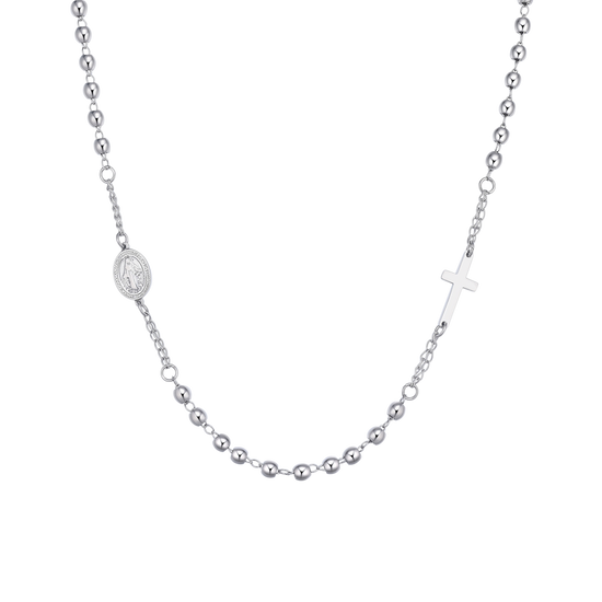 COLLANA UOMO ROSARIO IN ACCIAIO
