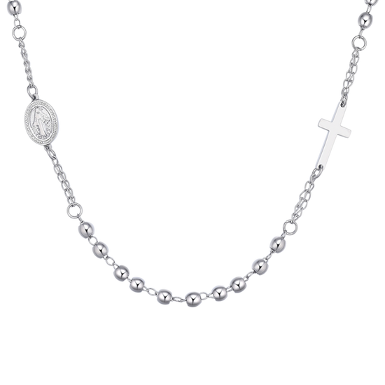 COLLANA UOMO ROSARIO IN ACCIAIO