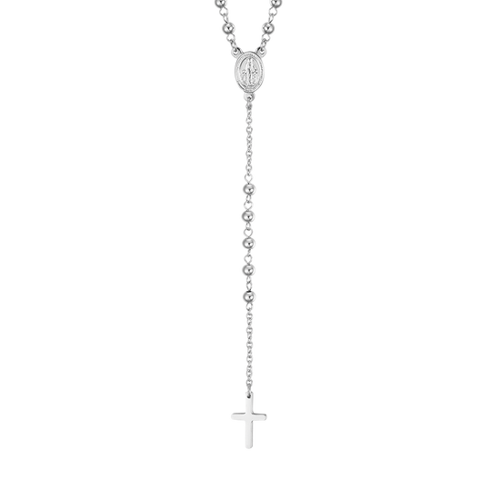 COLLANA UOMO ROSARIO IN ACCIAIO