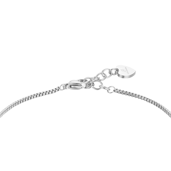 TOBILLERA DE ACERO PARA MUJER CON CRISTALES BLANCOS Y ESFERAS