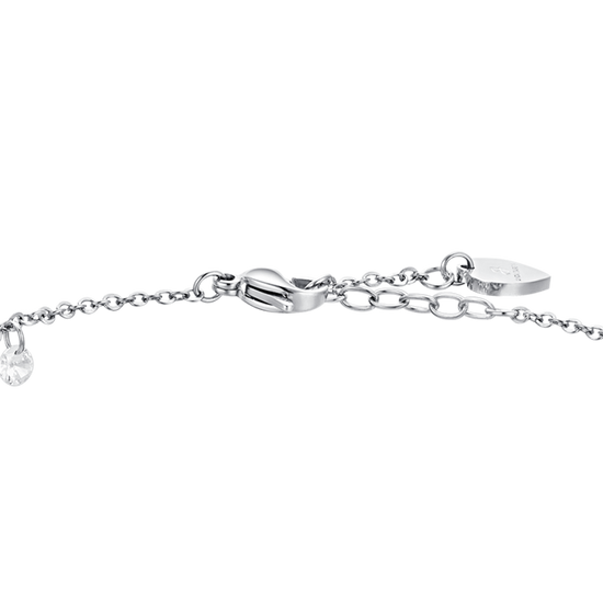 TOBILLERA DE ACERO PARA MUJER CON CIRCONITA BLANCA