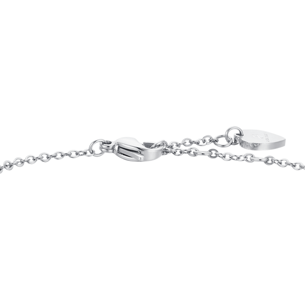 TOBILLERA DE MUJER EN ACERO ZIRCONIA CÚBICA Y CORAZONES