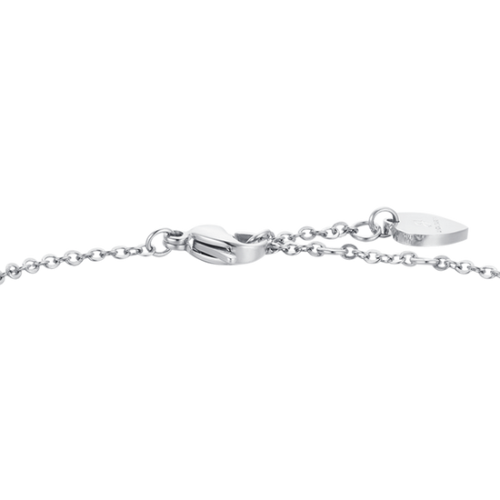 TOBILLERA DE MUJER EN ACERO ZIRCONIA CÚBICA Y CORAZONES