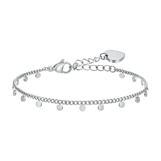 TOBILLERA DE ACERO CON AROS PARA MUJER