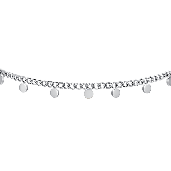 TOBILLERA DE ACERO CON AROS PARA MUJER