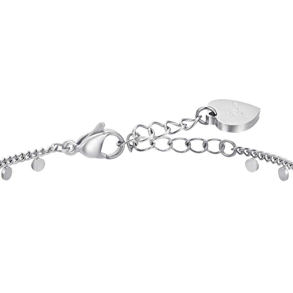 TOBILLERA DE ACERO CON AROS PARA MUJER