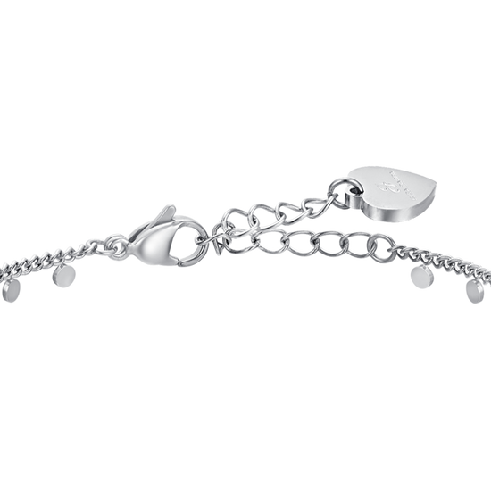TOBILLERA DE ACERO CON AROS PARA MUJER