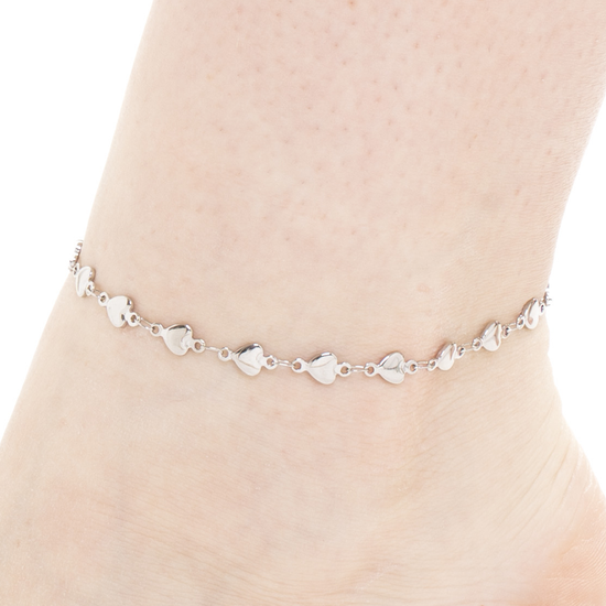 CAVIGLIERA DONNA IN ACCIAIO CON CUORI