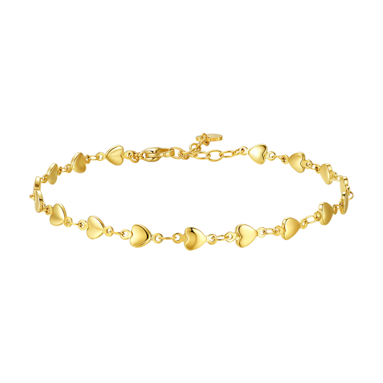 CAVIGLIERA DONNA IN ACCIAIO IP GOLD CON CUORI