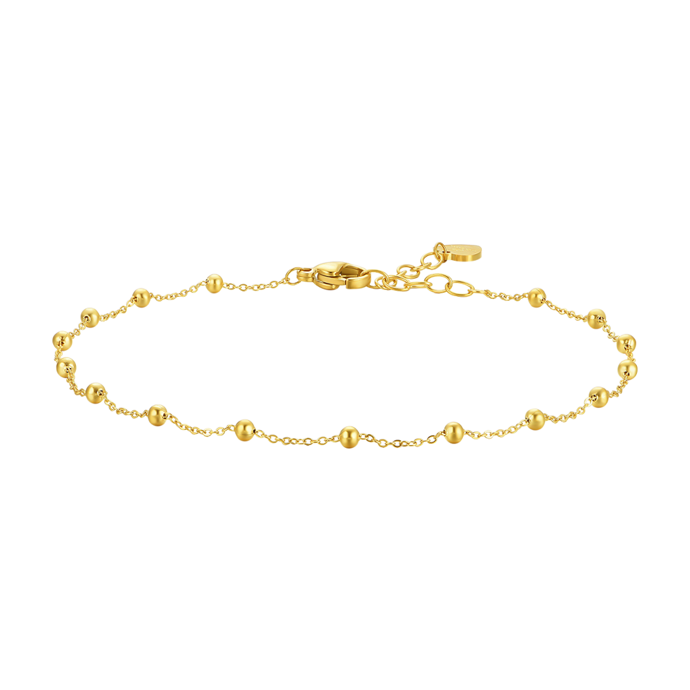 CAVIGLIERA DONNA IN ACCIAIO IP GOLD CON SFERE