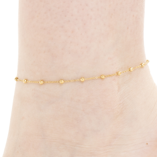 CAVIGLIERA DONNA IN ACCIAIO IP GOLD CON SFERE