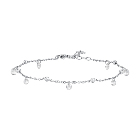 CAVIGLIERA DONNA IN ACCIAIO CON ZIRCONI BIANCHI