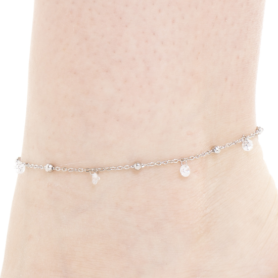 CAVIGLIERA DONNA IN ACCIAIO CON ZIRCONI BIANCHI