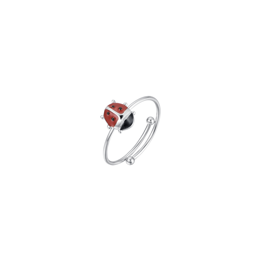 ANILLO DE ACERO NIÑA CON MARIQUITA