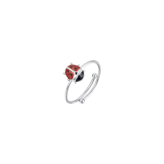 ANILLO DE ACERO NIÑA CON MARIQUITA