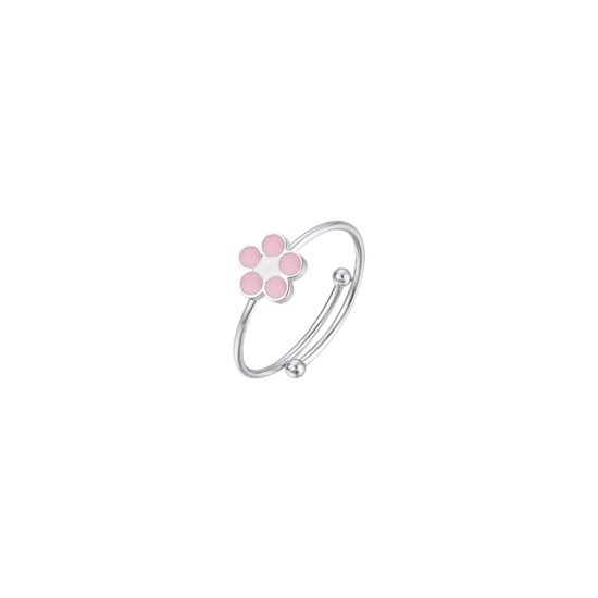 ANILLO DE ACERO NIÑA CON FLOR