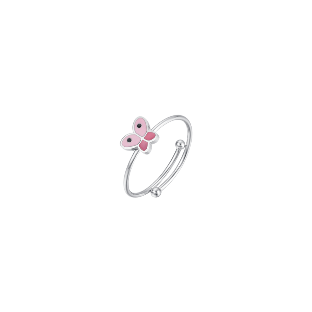 ANILLO DE ACERO PARA NIÑA CON MARIPOSA