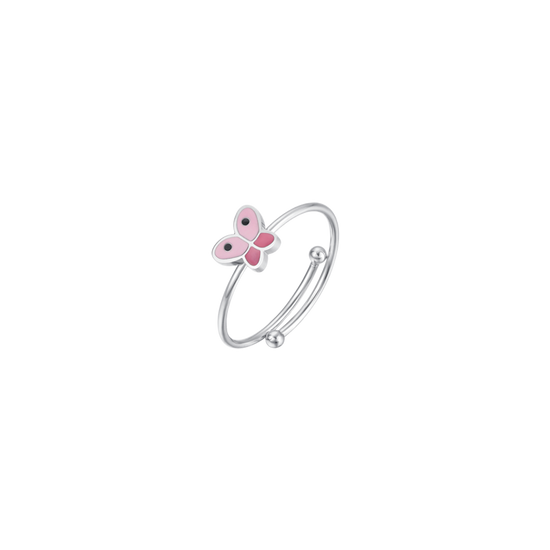 ANILLO DE ACERO PARA NIÑA CON MARIPOSA