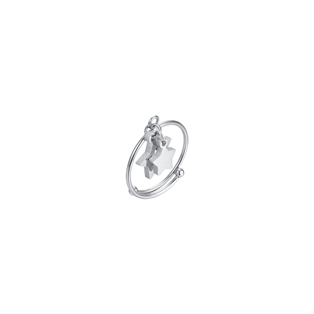 ANILLO DE NIÑA DE ACERO CON ESTRELLAS