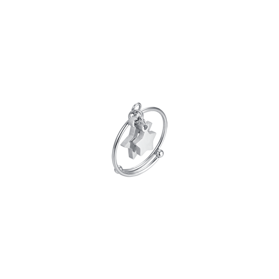 ANILLO DE NIÑA DE ACERO CON ESTRELLAS