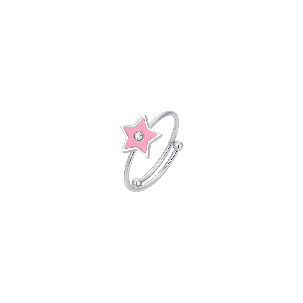 ANILLO NIÑA ACERO ESMALTADO ROSA
